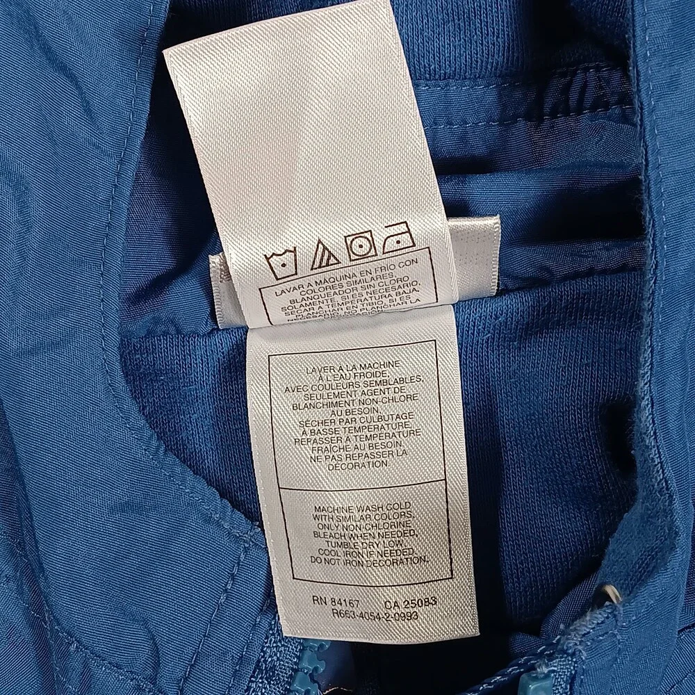 Disney Jacket Mens 1X Blue Embroidery Zip Up Waterproof Hooded Vintage